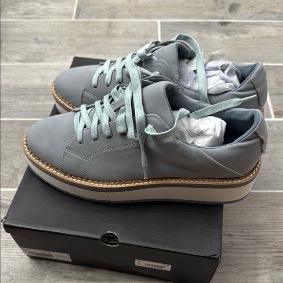 Chic Gray Leather Sneakers with Platform Shu Shop - Picture 3 of 9